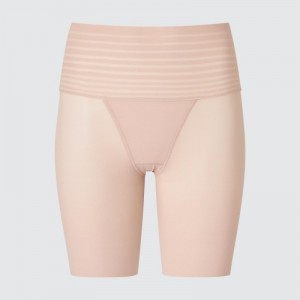Beige Uniqlo AIRism Smooth Body Shaper Unlined Half Women Shorts | 4342560