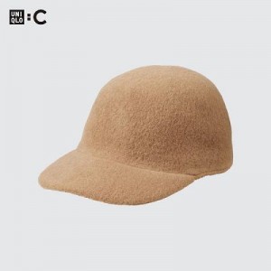 Beige Uniqlo Adjustable Wool Women Caps | 2256533
