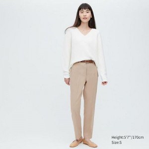 Beige Uniqlo AirSense Women Pants | 5519868