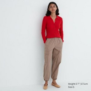 Beige Uniqlo Easy Cargo Women Pants | 9372450