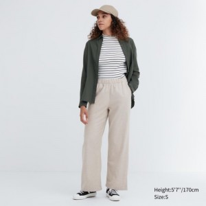 Beige Uniqlo Flannel Lounge Women Pants | 6968163