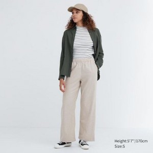 Beige Uniqlo Flannel Women Pants | 9325176