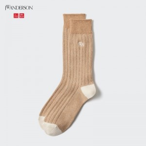 Beige Uniqlo HEATTECH Anti-Odor Women Socks | 2554287
