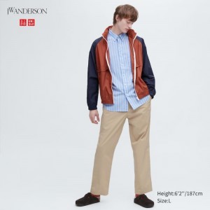 Beige Uniqlo Jw Anderson Easy Men Pants | 6743944