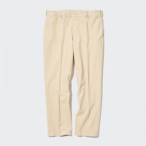 Beige Uniqlo Smart Corduroy Ankle Length Men Pants | 690221