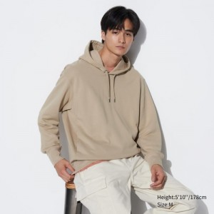 Beige Uniqlo Sweat Pullover Women Hoodie | 5059508