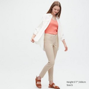 Beige Uniqlo Ultra Stretch Women Leggings | 2575893
