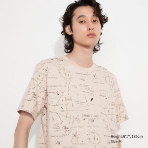 Beige Uniqlo Ut Archive Ut Short Sleeve Graphic Jean-michel Basquiat Men T Shirts | 3635410