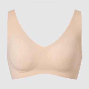 Beige Uniqlo Wireless Ultra Relax Women Bras | 1076013