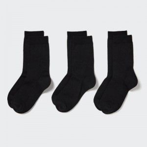 Black Uniqlo 3 Pack Women Socks | 4107755