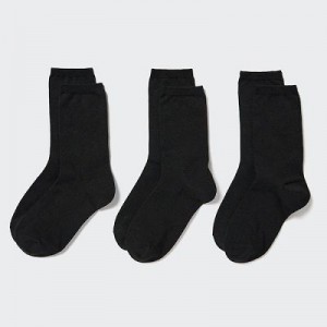 Black Uniqlo 3 Pairs Women Socks | 4421294
