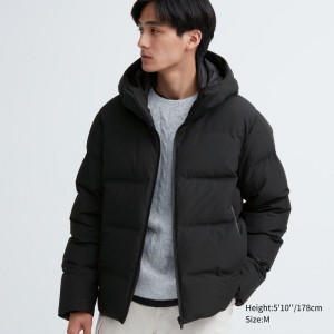 Black Uniqlo 3d Cut Seamless Down Men Parka | 5590607