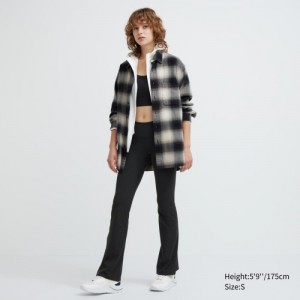 Black Uniqlo AIRism Soft Flare Leggings Women Pants | 6070665
