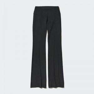 Black Uniqlo AIRism Soft Flare Women Pants | 2471940