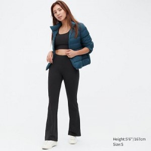 Black Uniqlo AIRism Soft Flare Women Pants | 6106145