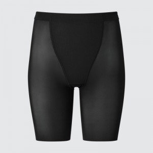 Black Uniqlo AIRism Support Body Shaper Unlined Half Women Shorts | 781786