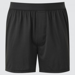 Black Uniqlo Airism Loose Fit Boxers Men Underwear | 9028225