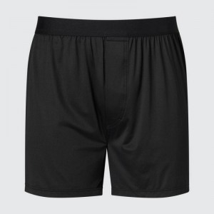 Black Uniqlo Airism Loose Fit Boxers Men Underwear | 1029076