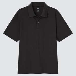 Black Uniqlo Airism Men Polo Shirts | 9583561