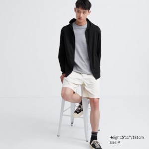 Black Uniqlo Airism Uv Protection Full-zip Men Hoodie | 2690603