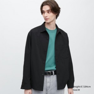 Black Uniqlo Airsense Shirt Ultra Light Shirt Men Jackets | 4694414