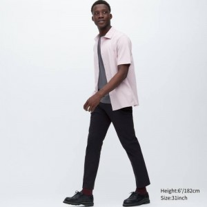 Black Uniqlo Airsense Ultra Light Cotton-like Men Pants | 4503407