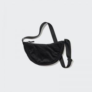 Black Uniqlo Corduroy Round Mini Women Crossbody Bags | 6672264