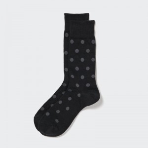 Black Uniqlo Dotted Men Socks | 3776872