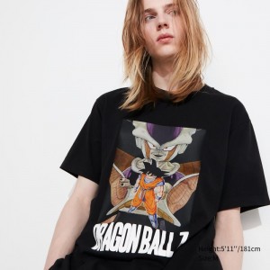 Black Uniqlo Dragon Ball Ut Short-sleeve Graphic Men T Shirts | 8918765