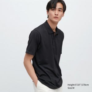 Black Uniqlo Dry-ex Men Polo Shirts | 2196634