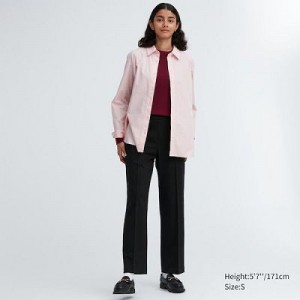 Black Uniqlo Easy Wide Straight Women Pants | 8659372