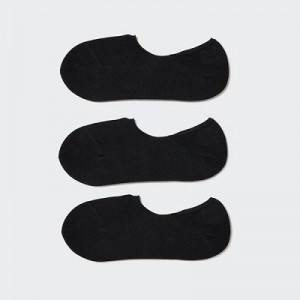 Black Uniqlo Footsies (3 Pairs) Women Socks | 4786950