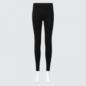 Black Uniqlo HEATTECH Cotton Extra Warm Women Leggings | 2854052