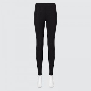 Black Uniqlo HEATTECH Cotton Women Leggings | 5079956