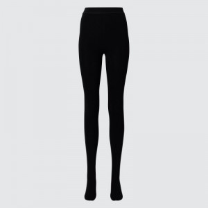 Black Uniqlo HEATTECH Extra Warm Pile-Lined Women Tight | 438181