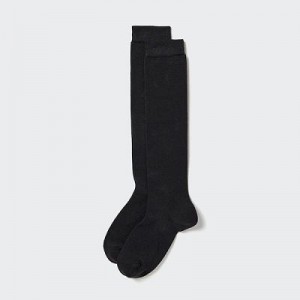 Black Uniqlo HEATTECH Knee High Women Socks | 1359256
