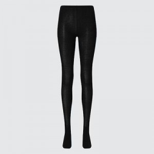 Black Uniqlo HEATTECH Knitted Women Tight | 1034623