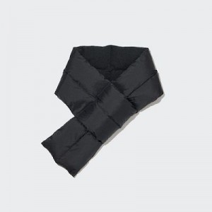 Black Uniqlo HEATTECH Lined Padded Women Scarves | 3639136