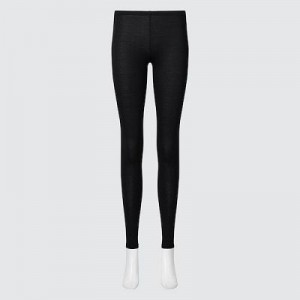 Black Uniqlo HEATTECH Women Leggings | 4033316