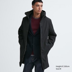 Black Uniqlo Hybrid Down Men Coats | 2277986