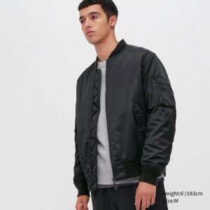 Black Uniqlo Ma-1 Men Jackets | 7129473