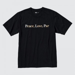 Black Uniqlo PEACE FOR ALL Short-Sleeve Graphic Adam Scott Women T Shirts | 8092705