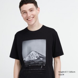 Black Uniqlo Peace For All Daido Moriyama Short-sleeve Graphic Men T Shirts | 1051918