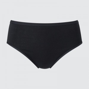 Black Uniqlo Plain High-Rise Women Briefs | 1674350