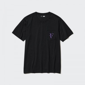 Black Uniqlo Rf Short-sleeve Graphic Women T Shirts | 9785975