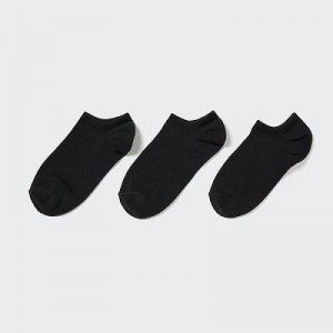 Black Uniqlo Short (3 Pairs) Women Socks | 192681