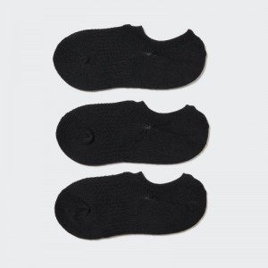 Black Uniqlo Sport Footsies (3 Pairs) Women Socks | 4292536