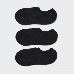 Black Uniqlo Sport Footsies (3 Pairs) Women Socks | 8295571