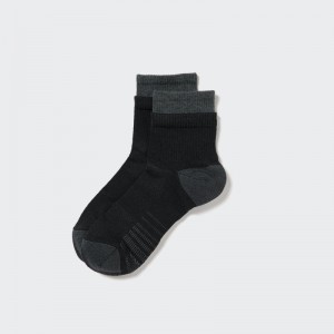 Black Uniqlo Sports Layered Half Men Socks | 9092013