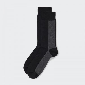 Black Uniqlo Striped Men Socks | 4172474